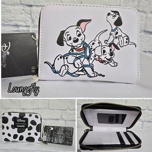 Loungefly 101 Dalmatians White and Black Puppy Dog Spots Wallet Disney New